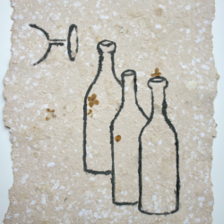  Trinkgelage, Tusche auf handgeschöpftem Papier, 60x50cm, 2021